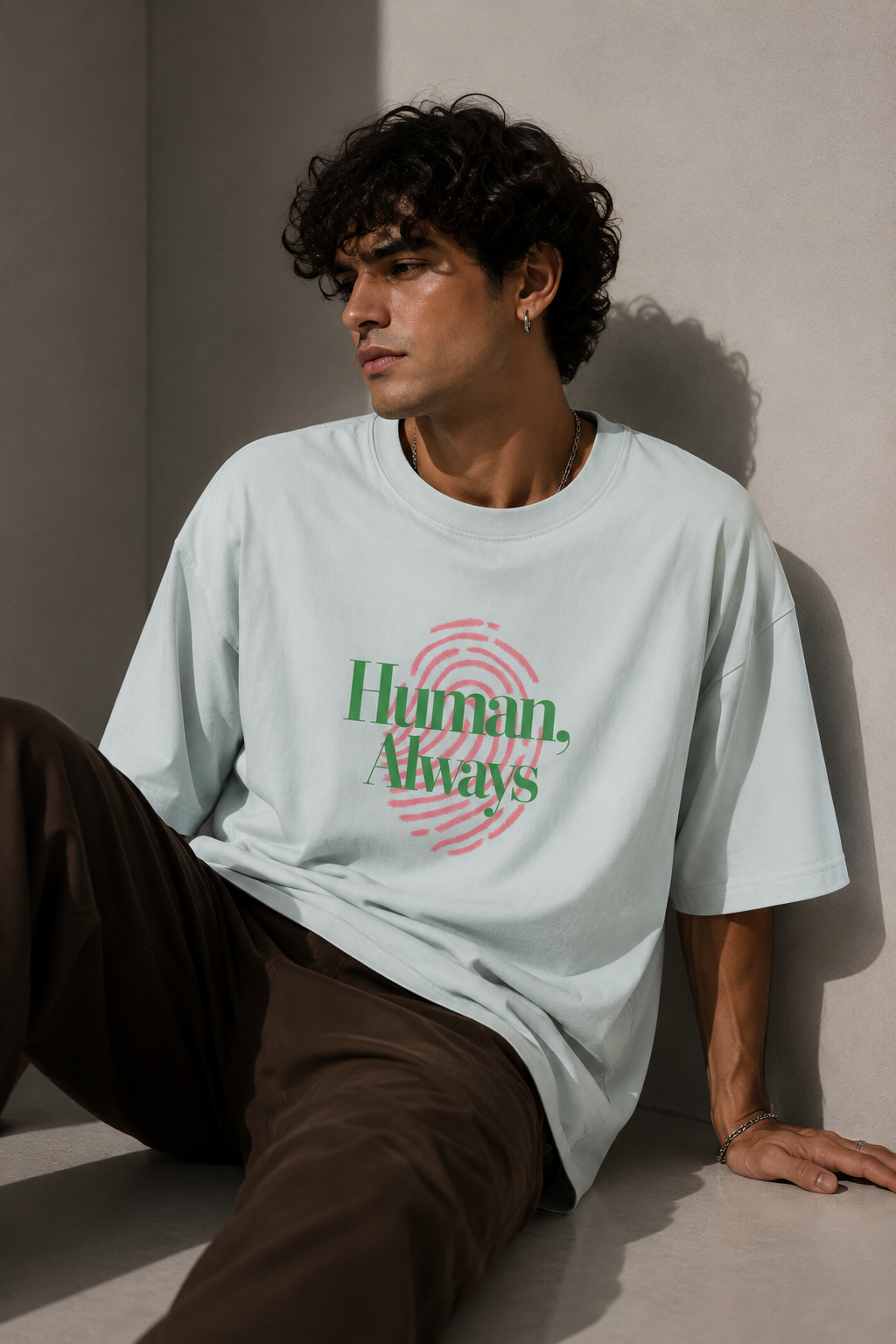 Human Tee - light green