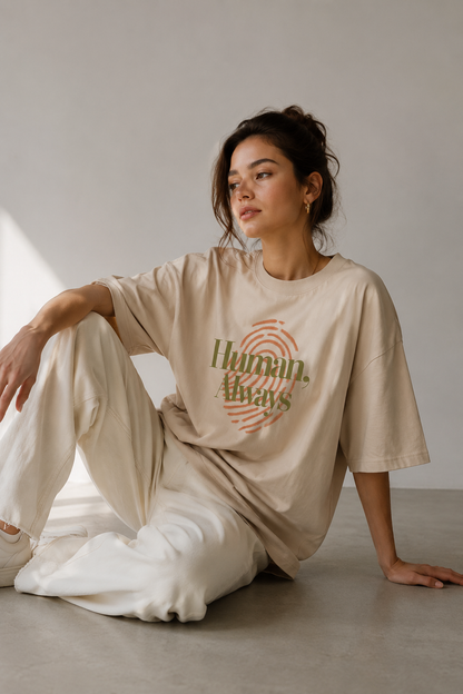 Human Tee - camel