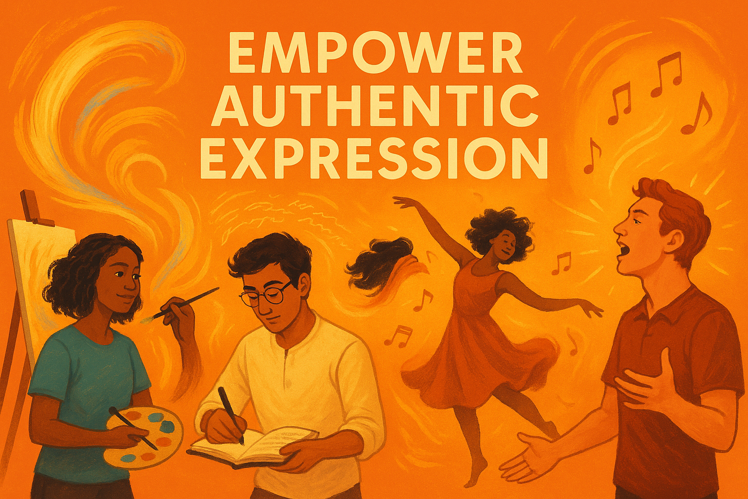 Empower Authentic Expression background color #f88f21