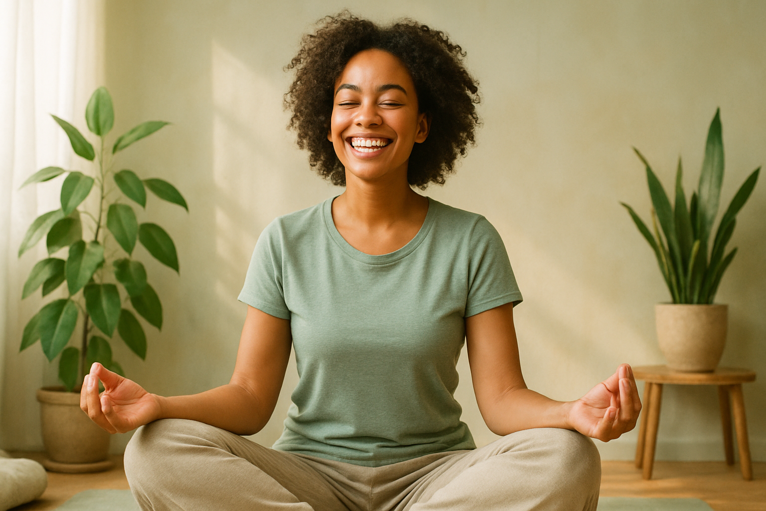Wellness images, happy person, banner horizontal